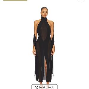 Danielle Guizio Black Midi Dress